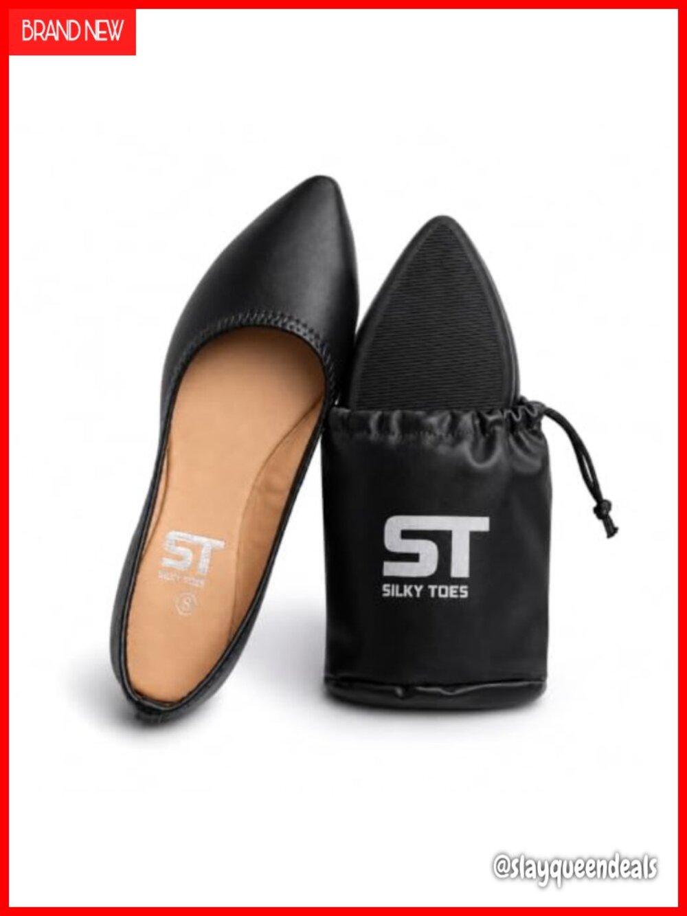 Foldable Flats Women Black Casual Business Travel Office Shoes